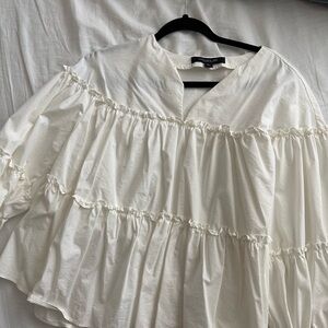 Marc New York Cream Ruffled Blouse
